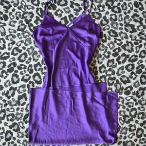 Purple silk slip dress size small